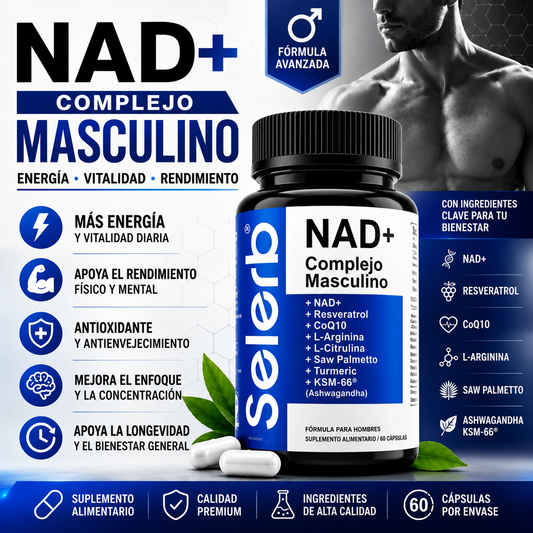 RECUPERA LA ENERGÍA QUE TENÍAS DE JOVEN CON NAD+ SELERB | 60 CAPSULAS